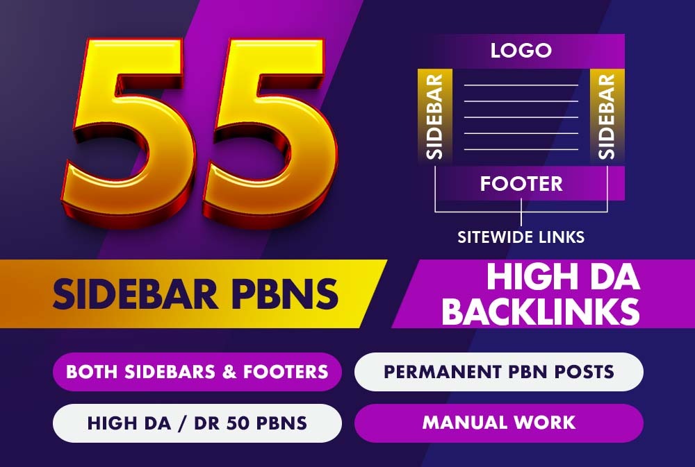Guaranteed Serp Movement with Permanent 55 PBN Sidebar and Footer High DA/DR50+ backlinks 