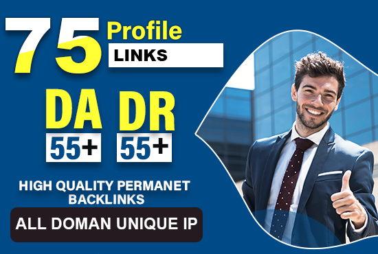 We will create 75 50 to 98DA high authority profile backlinks