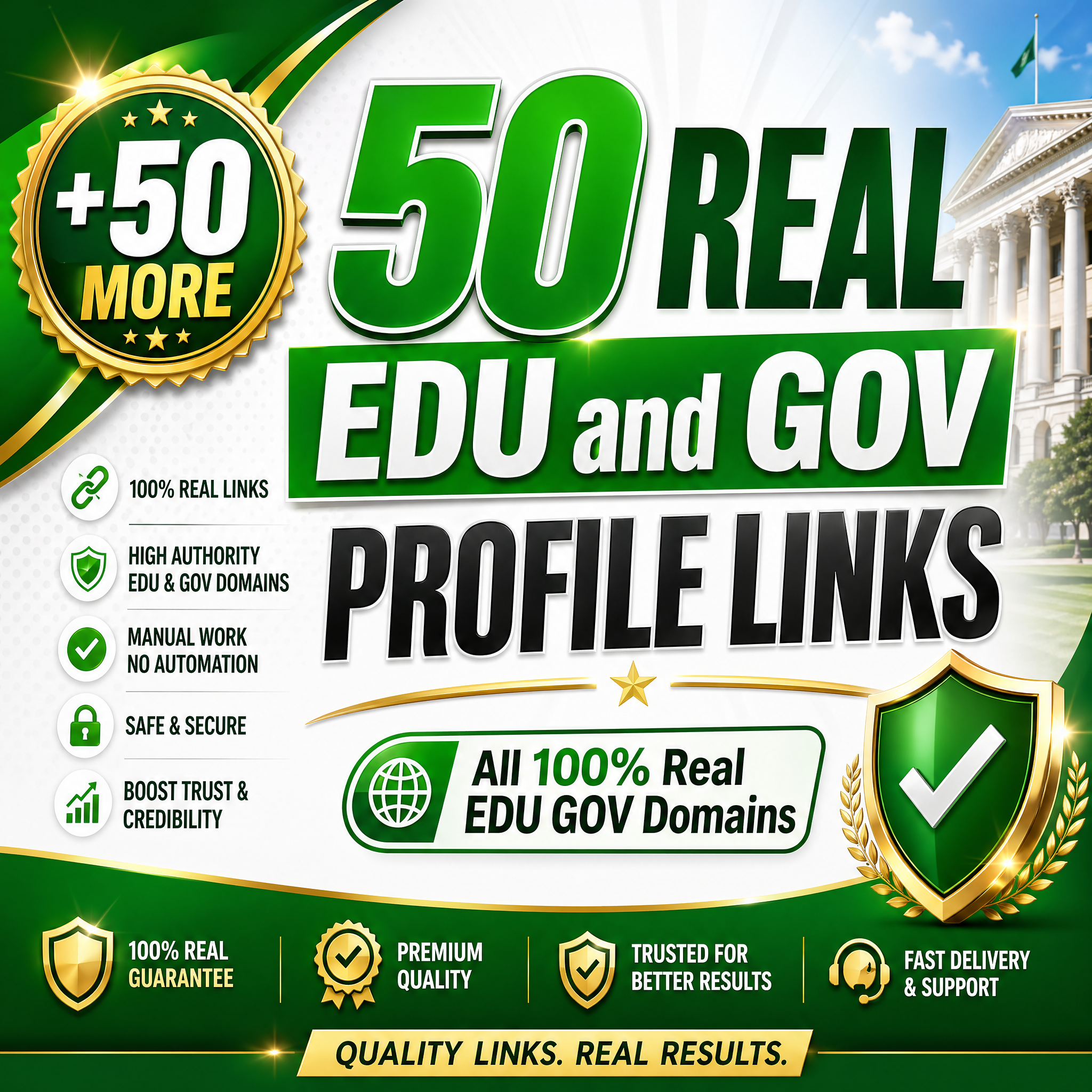 50 High DA REAL PROFILE Backlinks ONLY from Official.Authority Links