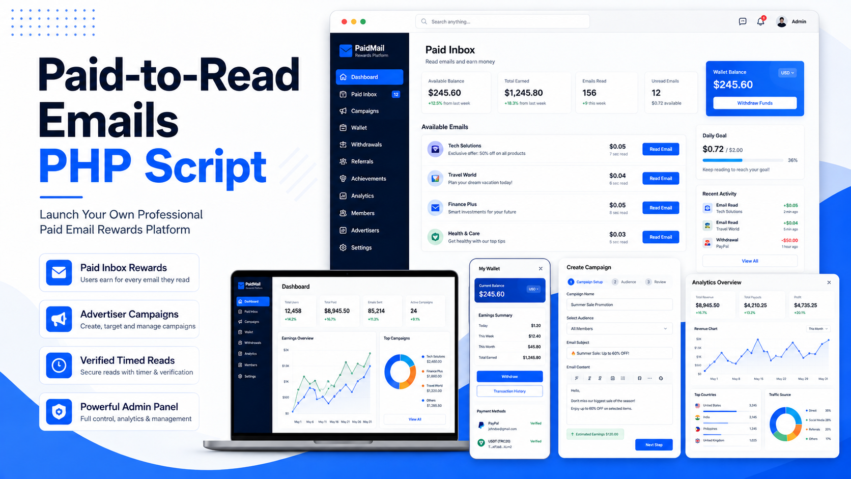 Get Paid To (GPT) Read Emails PHP Script
