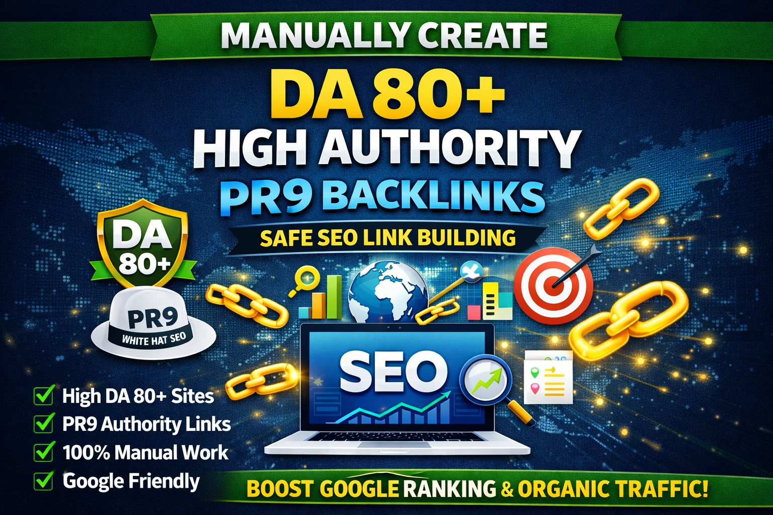 Build Strong 20 Backlinks PR9 High Authority for Bett...