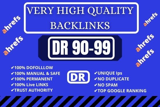 We will do high DR Dofollow Backlinks, increase domain rating