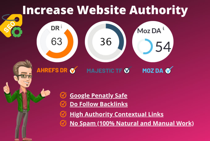 I will increase DR 0-70 fast guaranteed result by high quality SEO backlinks