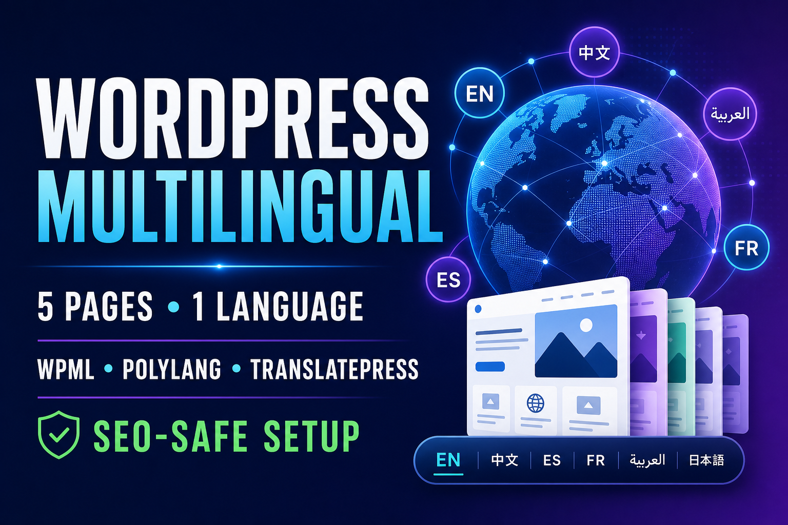 I will configure a multilingual WordPress site for one new language