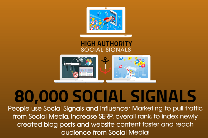 GET 80,000 SOCIAL SIGNALS, 8 SHOUTOUTS ON HIGH AUTHORITY PAGES, 8 BACKLINKS FOR TRAFFIC AND SEO RANK