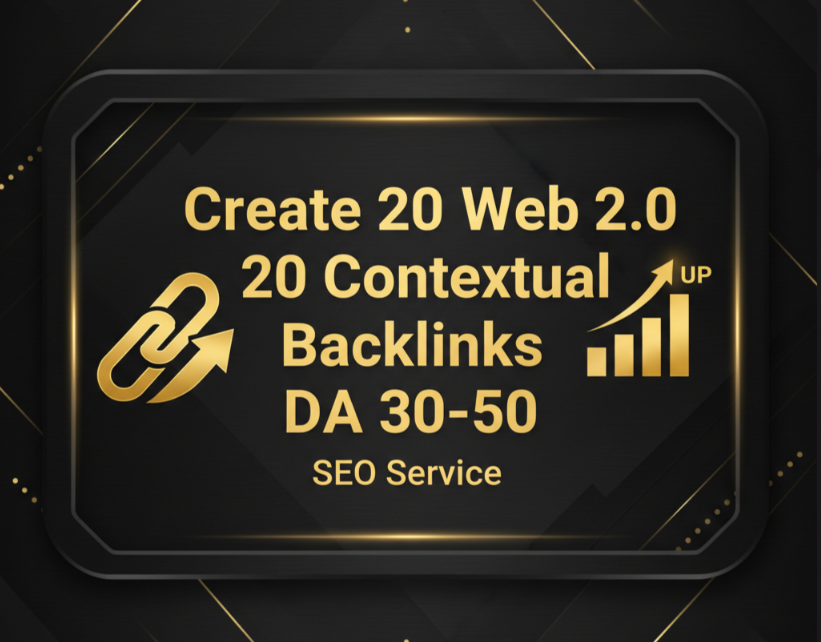 Create 20 Web 2.0 Contextual Backlinks DA 30 - 50