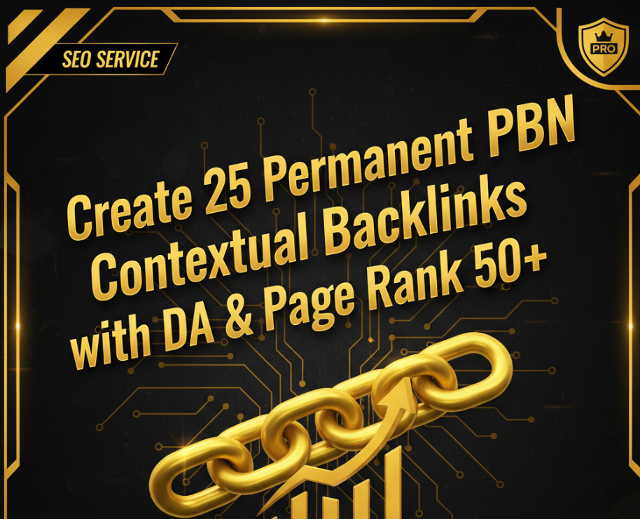 create 25 permanent PBN contextual backlinks with DA and page rank 50 plus