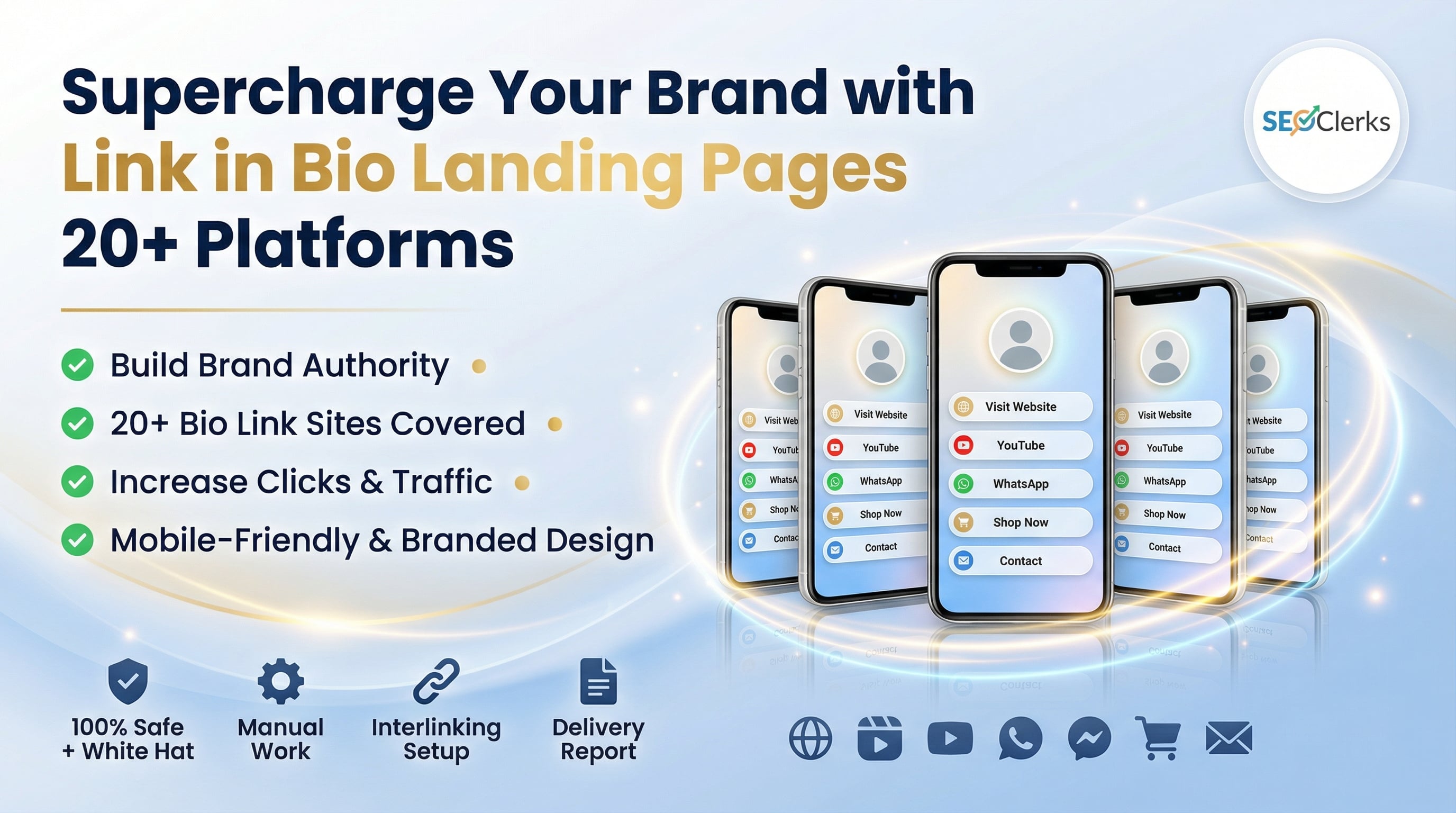 I will create 3 SEO optimized link in bio landing page for your brand