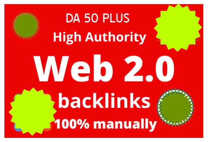 Manually create 100 powerful DA50 to 80 web2.0 contextual backlinks 500 tier 2 profiles link 