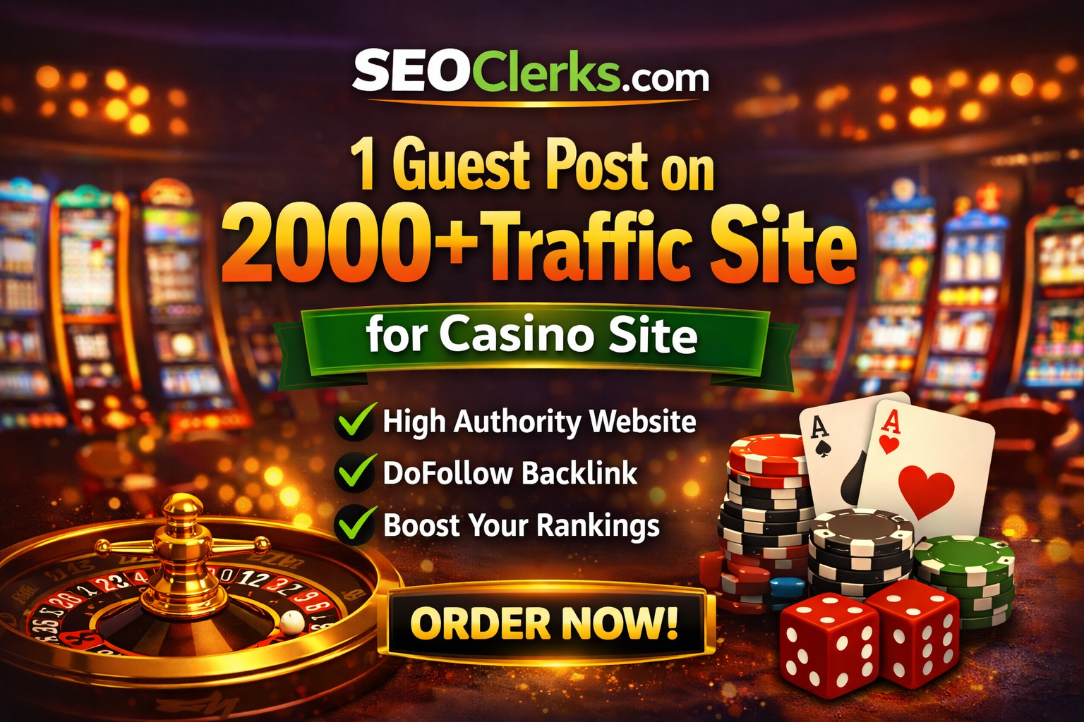1 guest post on 2000+ Traffic site for Casino Site