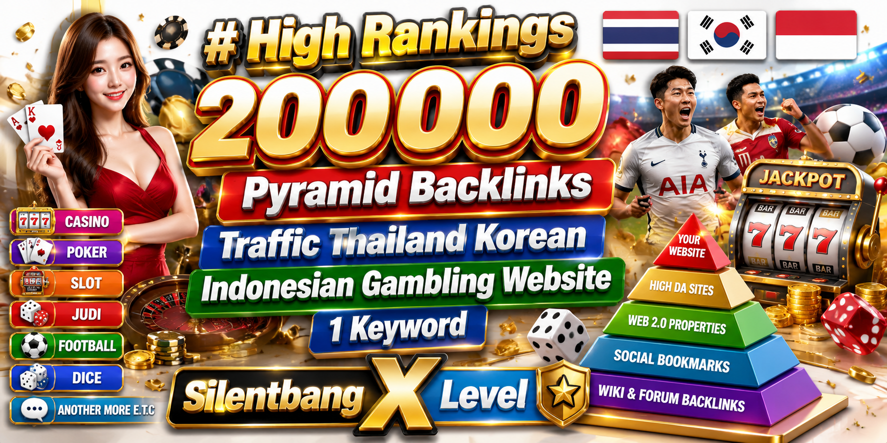 High Rankings 200000 Pyramid Backlinks Traffic Thaila...