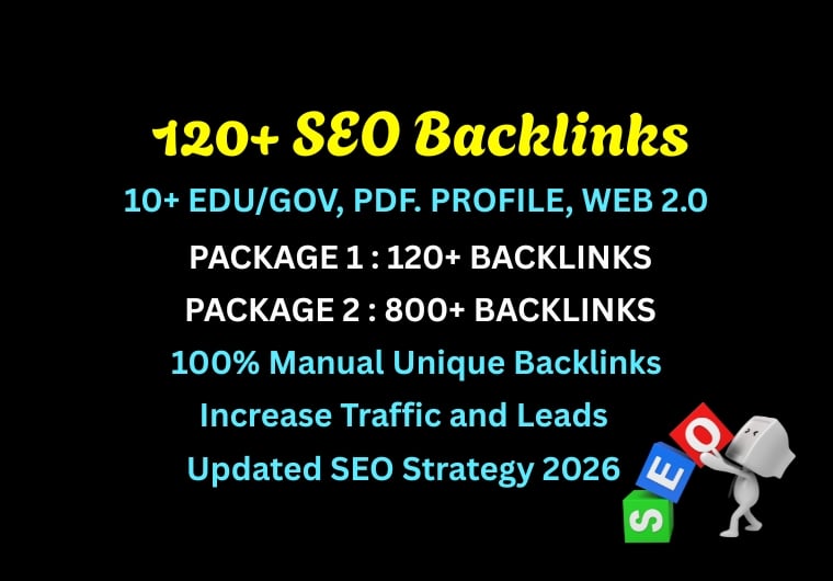 Create High Quality 120 SEO Backlinks plus ED AND GO