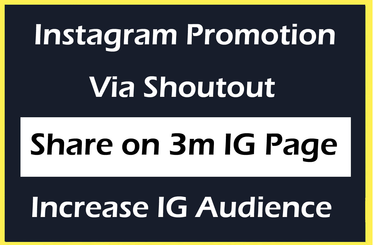 Instagram Promotion Marketing via share on 3 Million Followers IG Profile