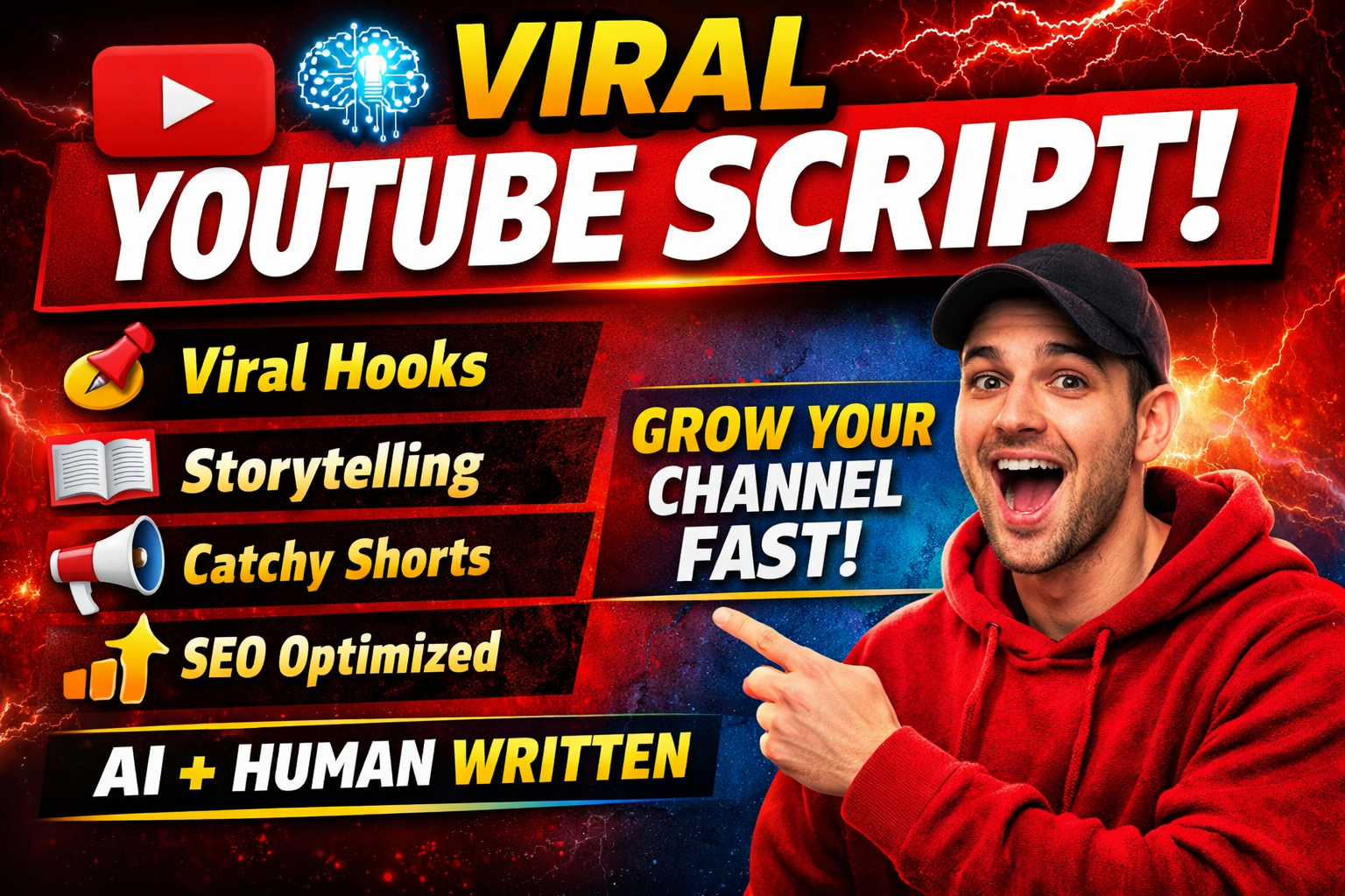 I will create AI-powered+human-edited YouTube scripts that are engaging, emotional, and optimized 