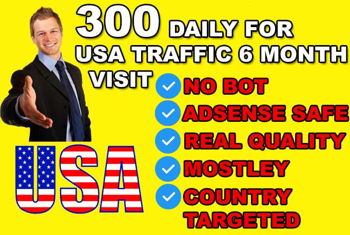 300 Daily USA Website Visitors for 6 Months &ndash; Real Targeted American Traffic