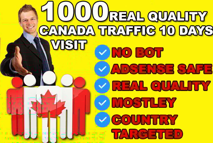 I will send 1000 daily Canada website visitors &ndash; real targeted traffic boost