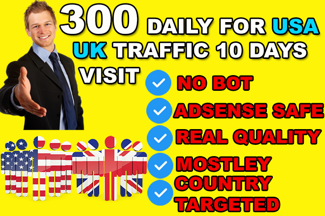 300 Daily UK & USA Visitors for 10 Days