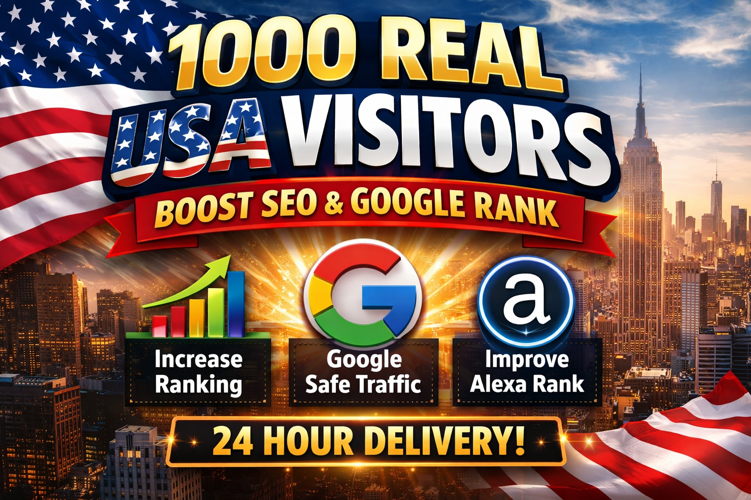 1000 Real USA Website Visitors &ndash; Boost SEO & Google Rank
