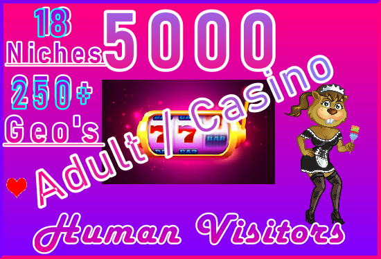 5.000 ADULT or CASINO Genuine Human Visitors | 18 Niches | 250+ Geo's