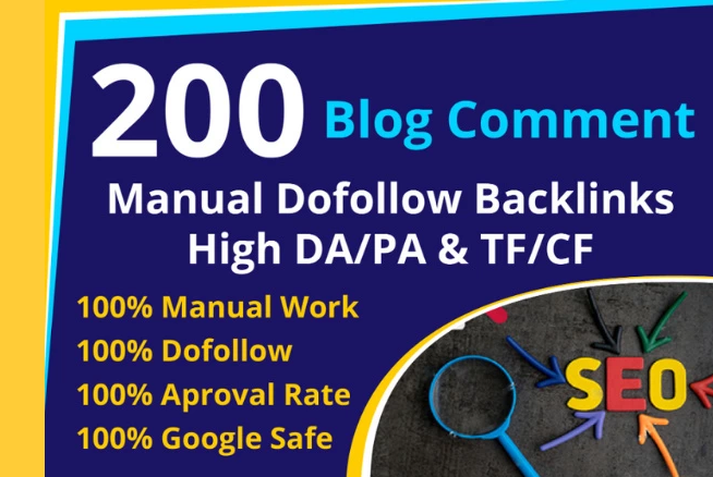 Manual 200 plus High Quality DA PA 15+ Dofollow Blog Comment Backlinks