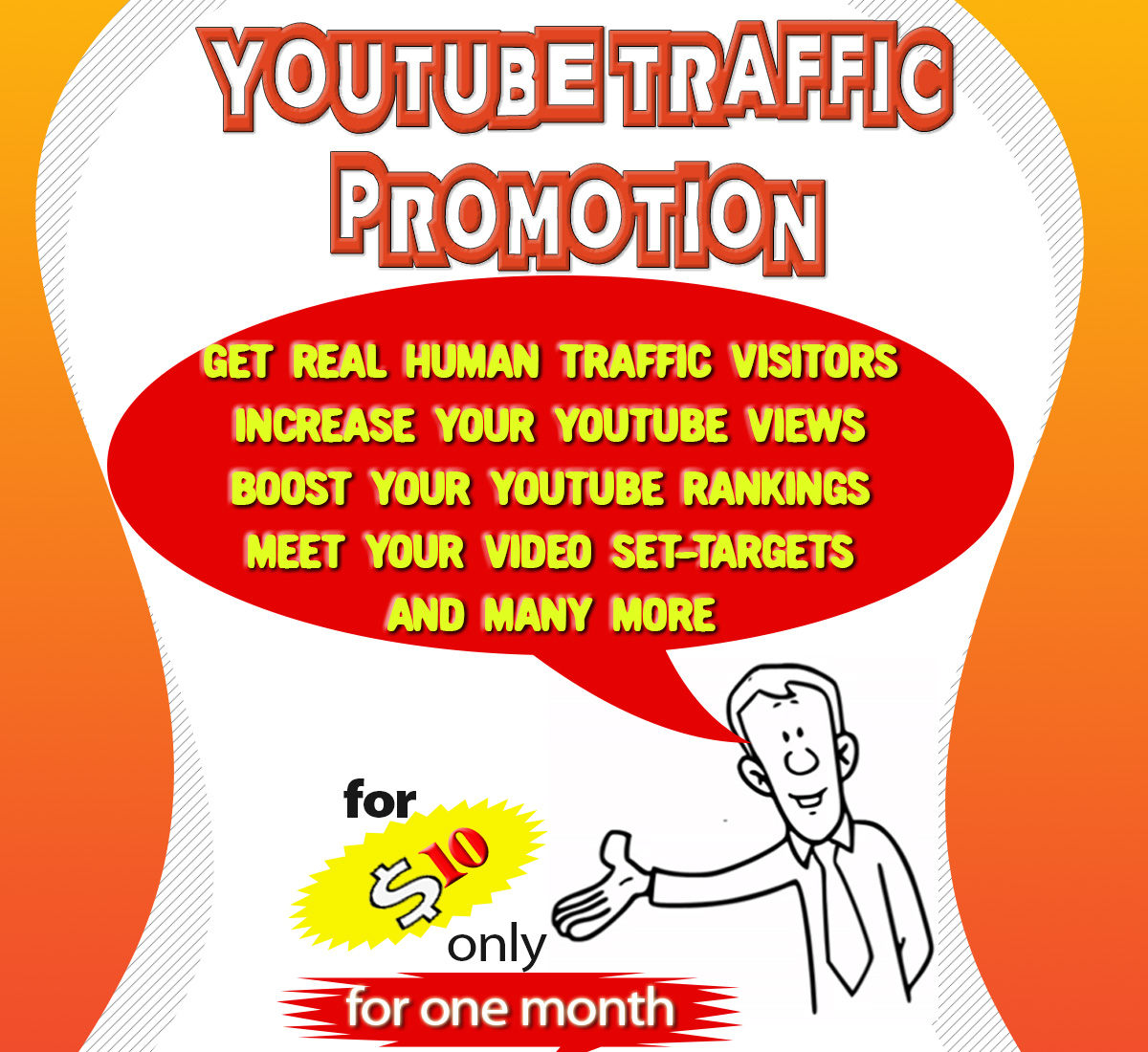 Drive Real Traffic Visitors to your Youtube Video for one month