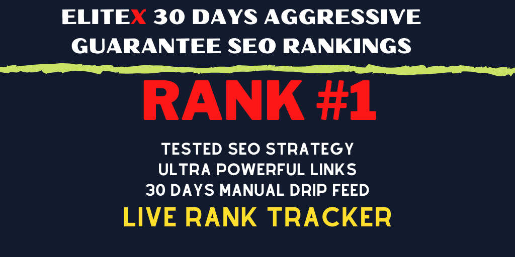 EliteX 30 DAYS Aggressive Guarantee SEO Rankings - Huge Diversified Manual Link Building