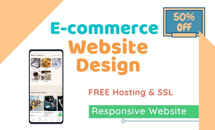I will design a professional ecommerce website or online store superfast speed