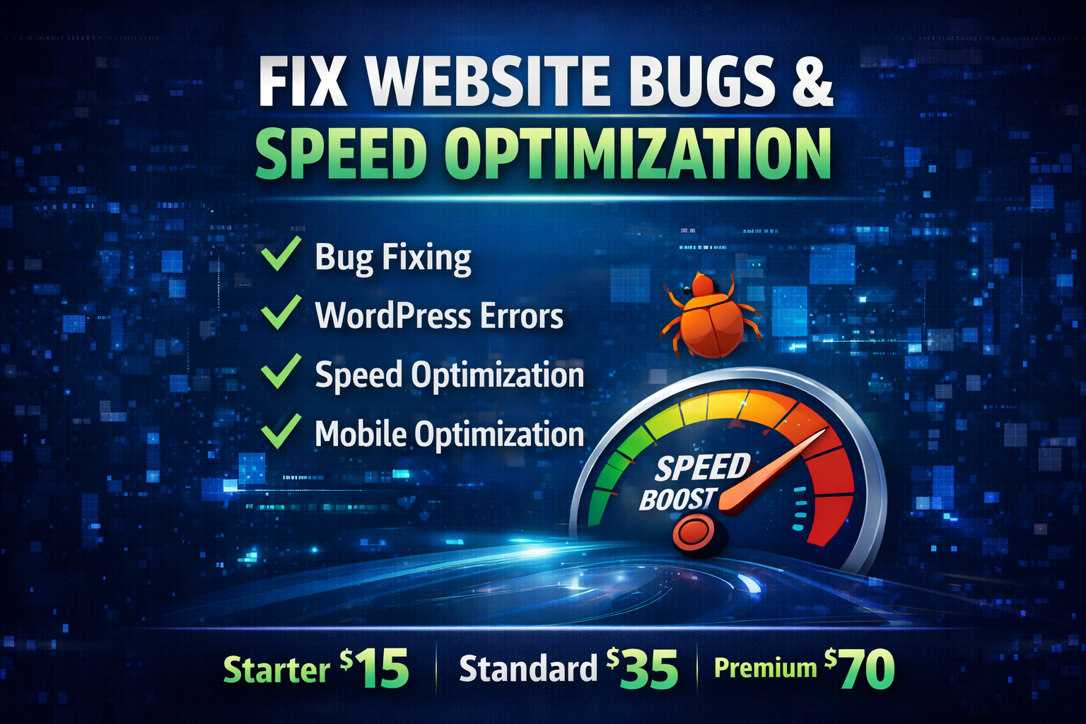 I Will Fix Website Bugs or Improve Website Speed