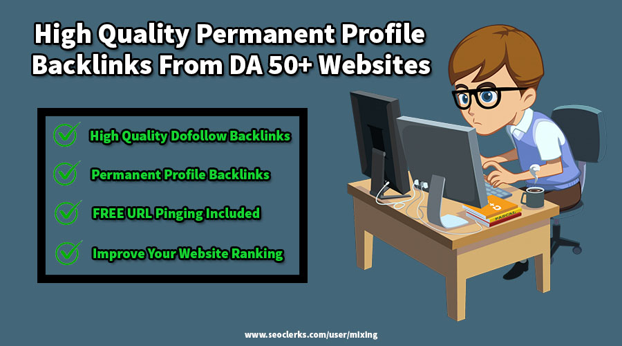 High Quality DoFollow Profile Backlinks - Link Pyramid From DA 50+ & PA30+ Websites