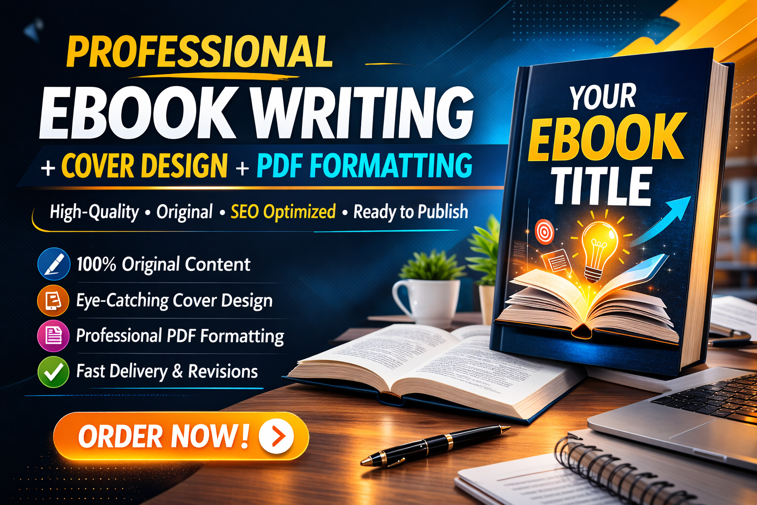 Professional eBook Writing, Cover Design & PDF F...