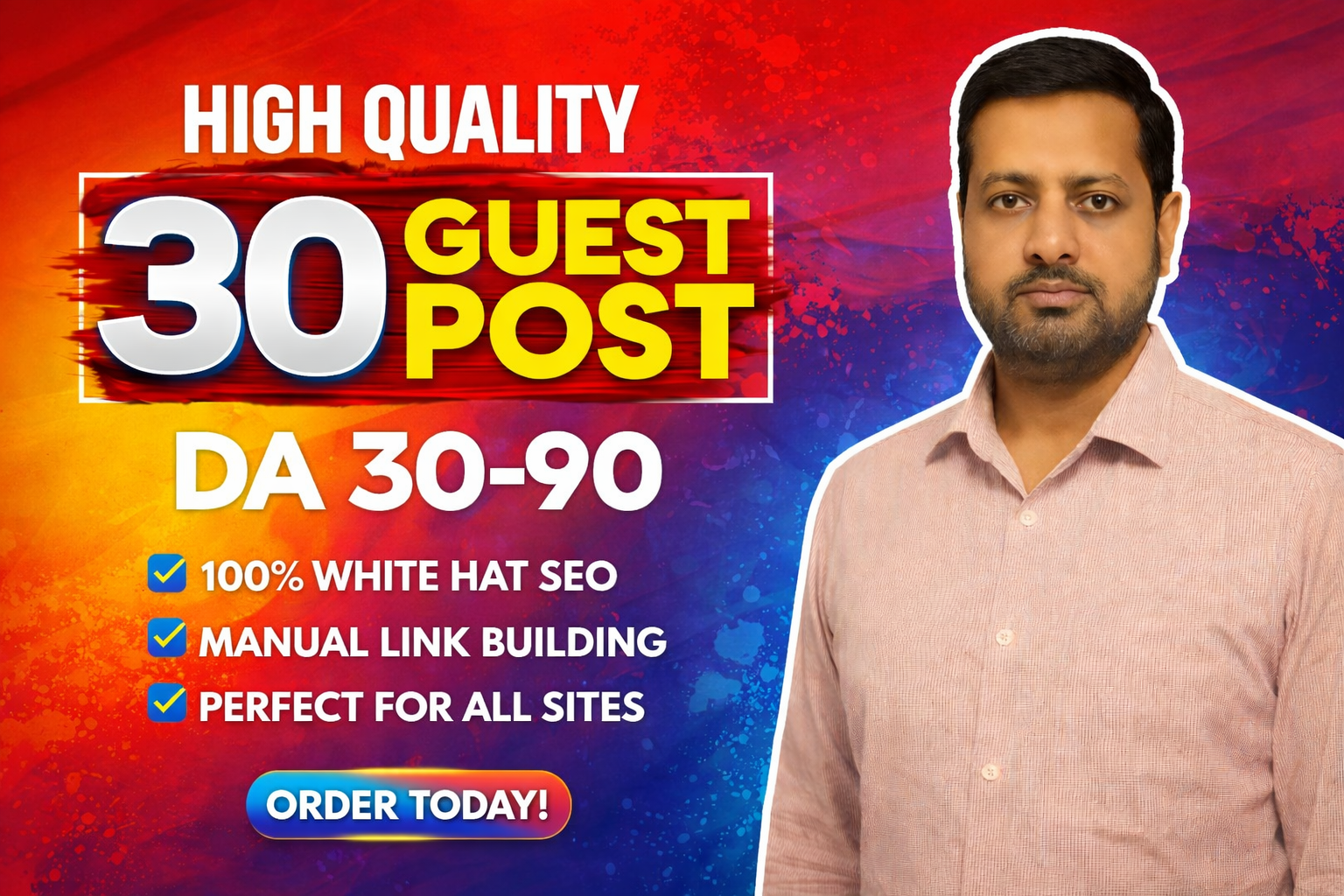 Get 30 Powerful Guest Posts on Real DA 30&ndash;90 Sites | White Hat SEO