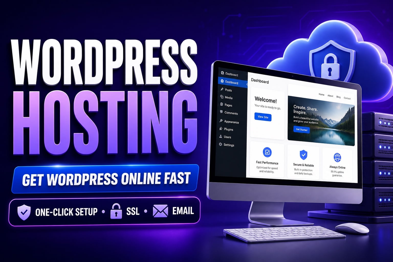 I will provide monthly WordPress hosting with SSL email and updates