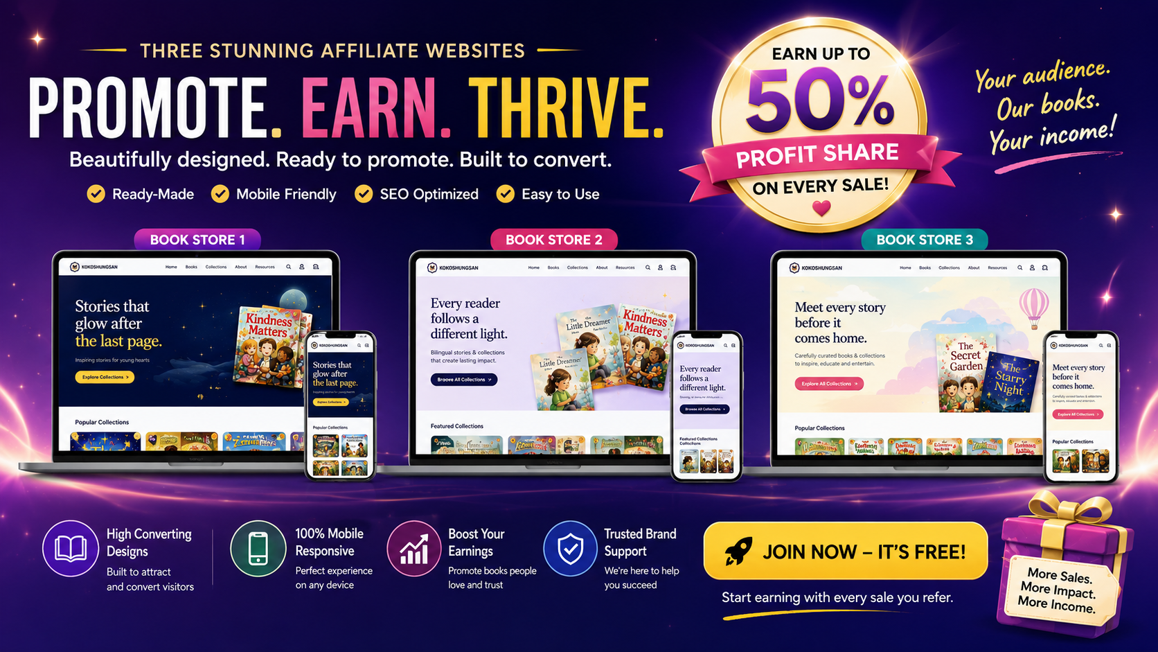 I will create a ready-made affiliate bookshop with hosting