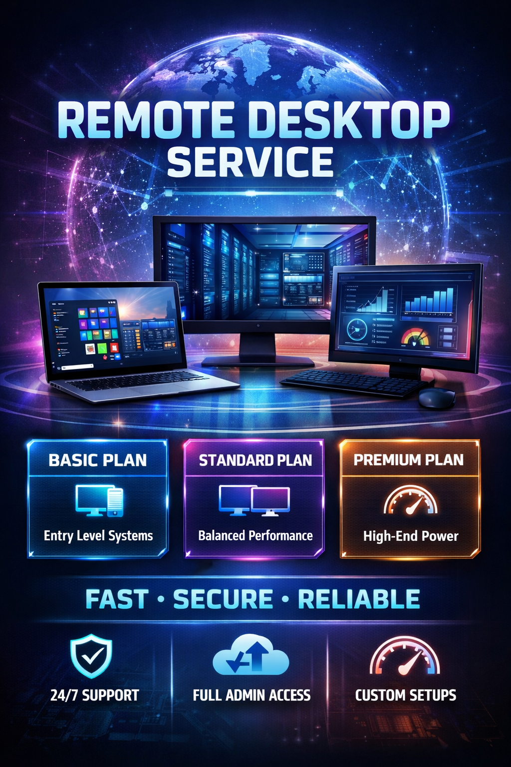 Get Cheap remote desktop service (RDP). Your second computer 