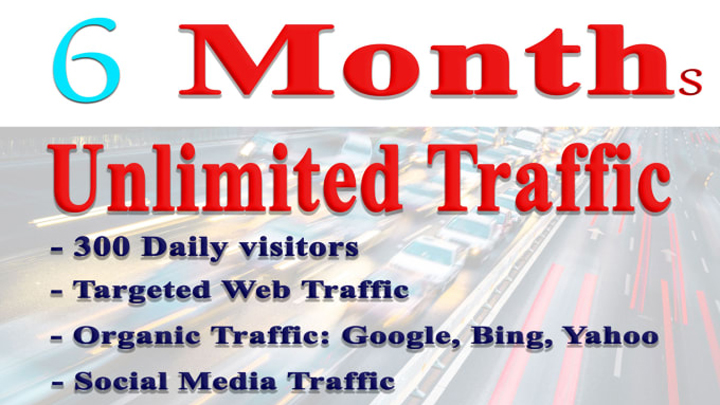 Drive UNLIMITED real Traffic for 6 months for Website