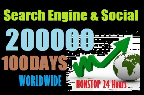 200000 Web Traffic Worldwide from Social Media and Search Engine