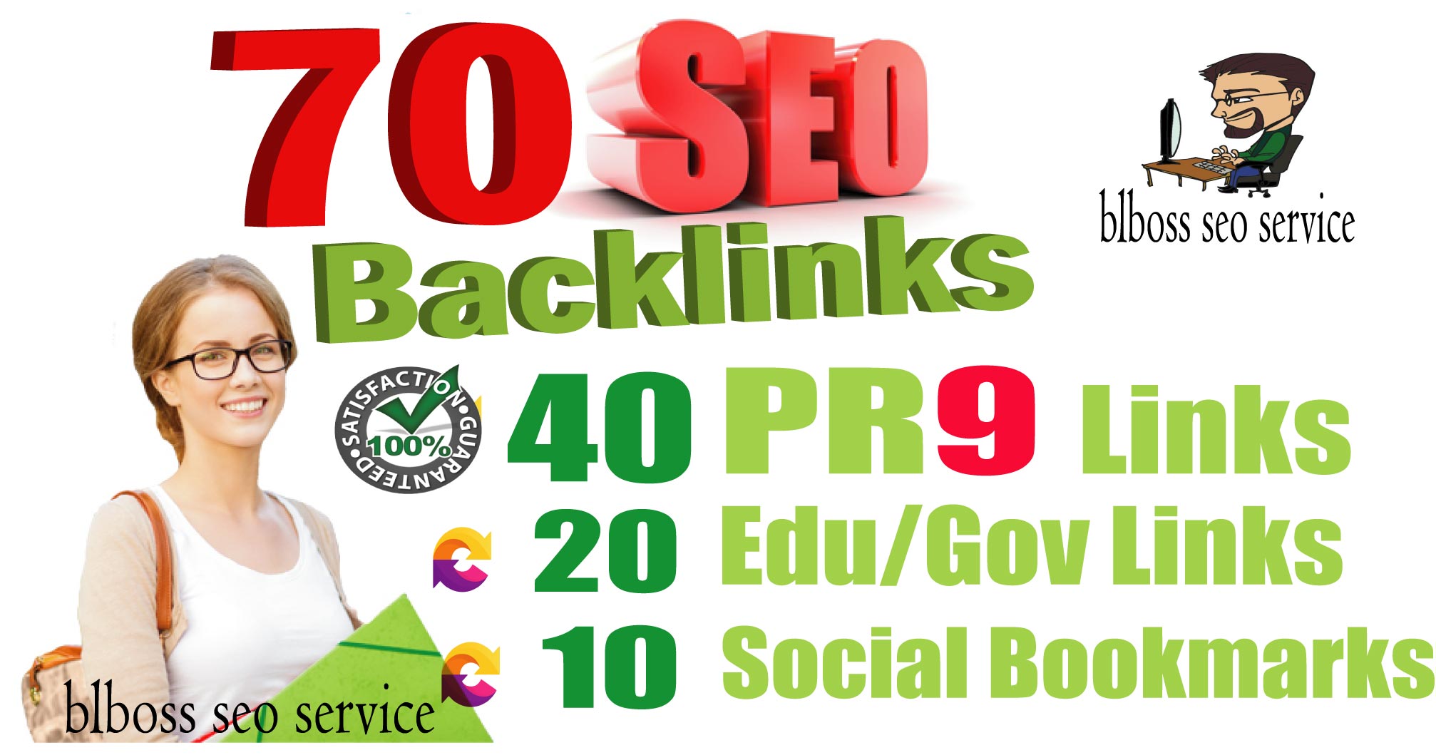 70 Backlinks from 40 PR9 + 20 EDU-GOV + 10 SOCIAL BOOKMARKS For Your Website or Blog or YouTube 