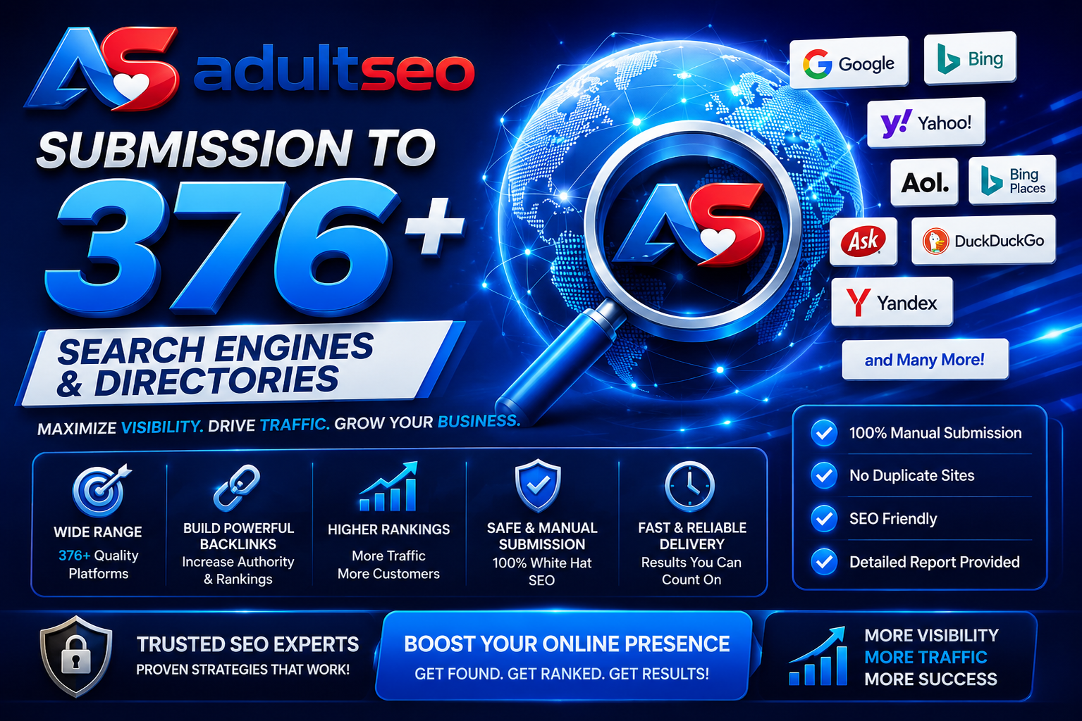 Submit Adult/Casino Website to search engines and Directories