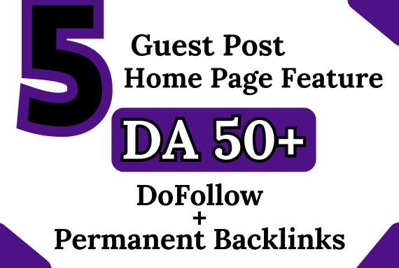 5 GuestPosts on DA50 - Write+Publish - Homepage Feature
