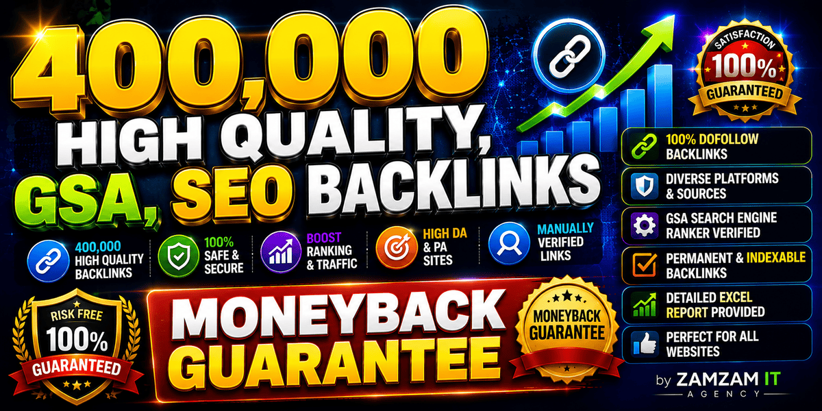 Get Rank with 400,000 High Quality, GSA, SEO Backlinks with 72 hours delivery