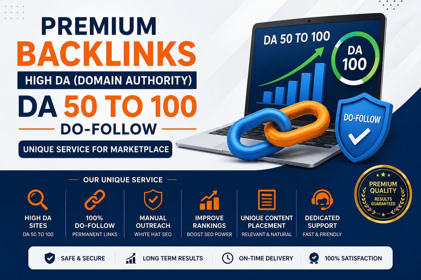 GET 10 Powerful Premium Do-follow Backlinks High DA (Domain Authority) 50 to 100 