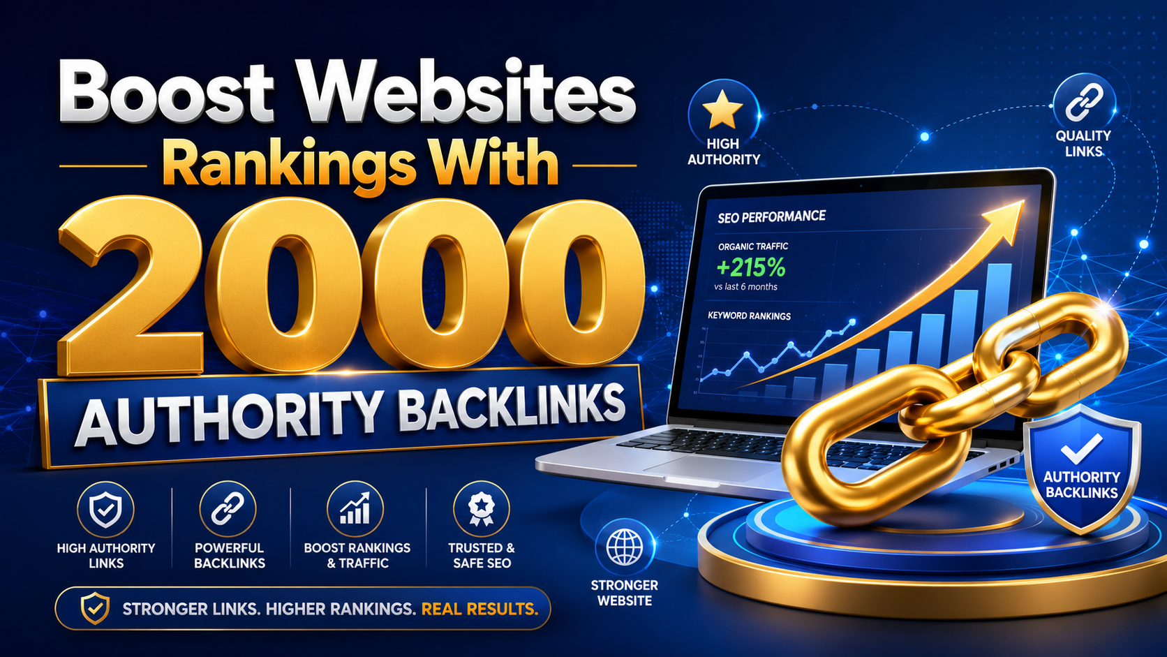 Boost Websites Rankings With 2000 Authority Backlinks...