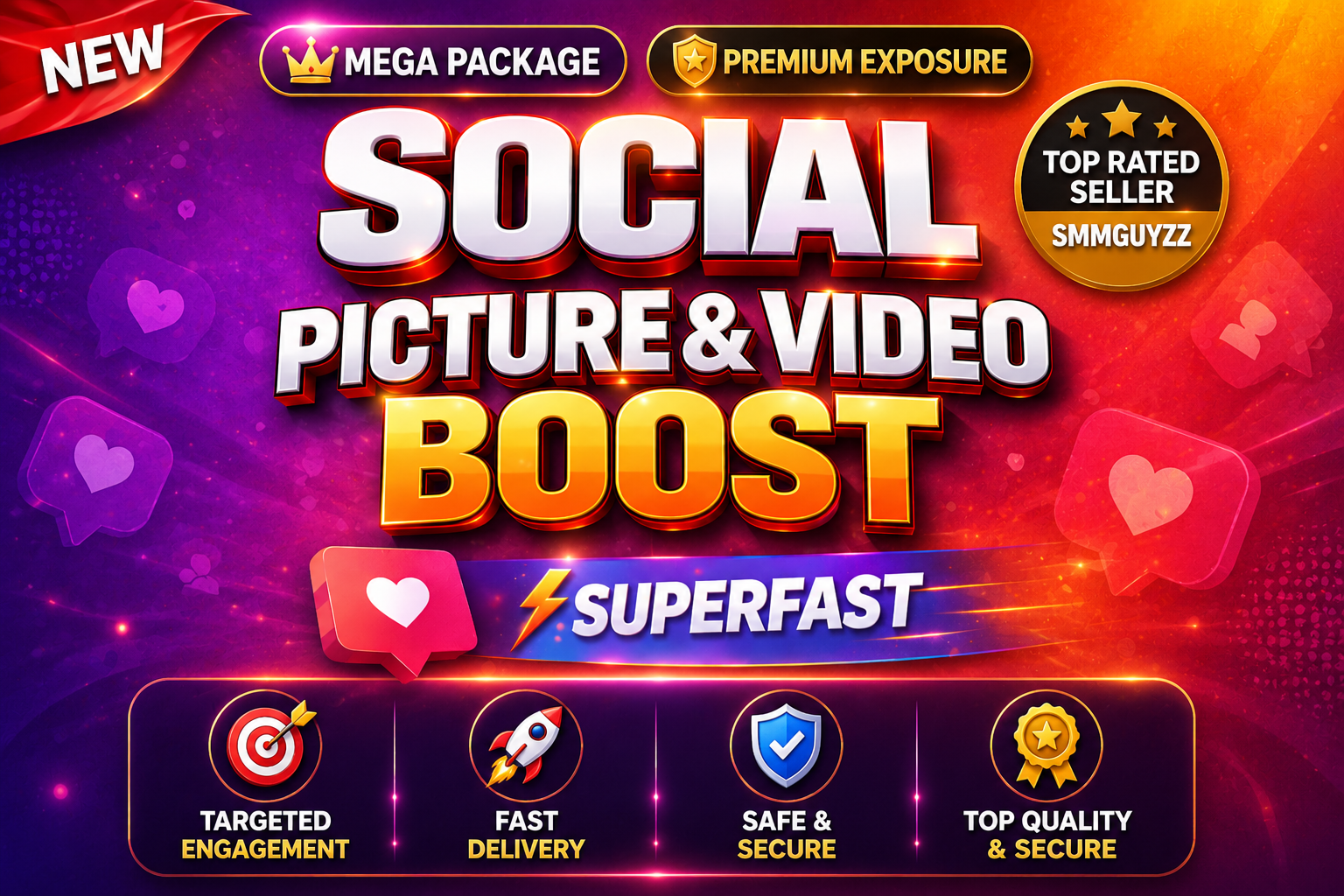 Get Real Social Picture OR Video Super Instant Booster 