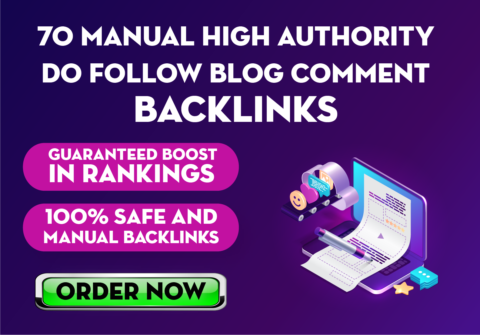70 High Quality Manual Blogcomments Backlinks