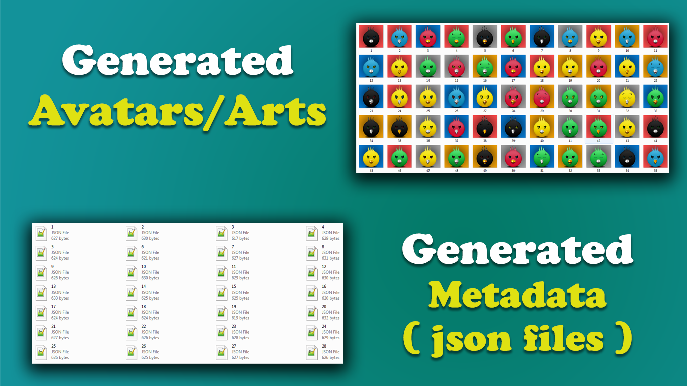 I will generate 1k 5k 10k nft art variations with metadata