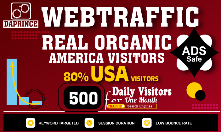 Organic USA web traffic for your website within 30 days