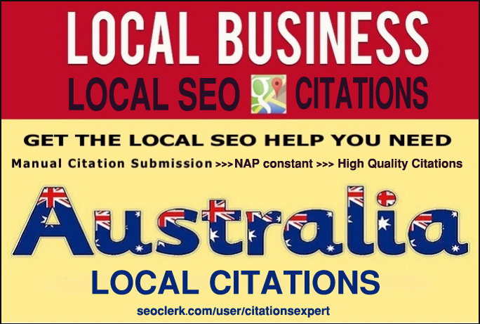 Do Manually TOP 40 Live Local Citations for Australia. Money-Back Guarantee