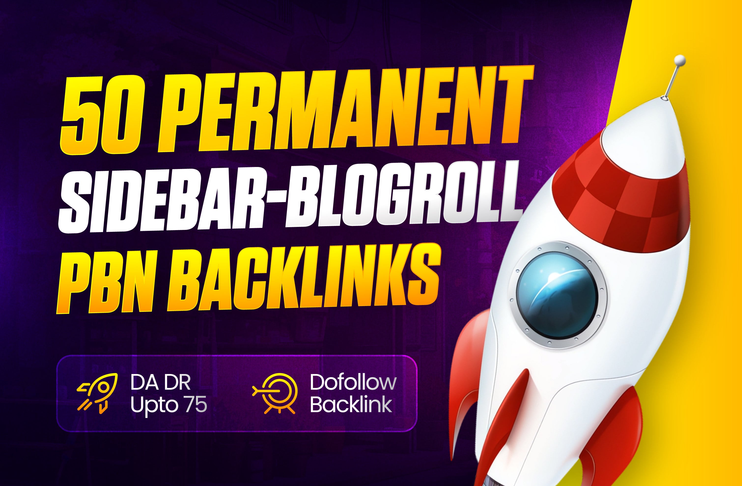 50 Permanent Sidebar & Footer Blogroll Backlinks - High DA DR 75 - Ranking Booster PBN