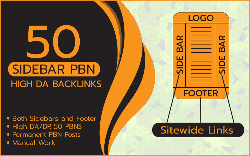 Do 50 DA50 PBN Link Sticky on Both Sidebars , Homepage And Footer Permanent PBN Backlinks 