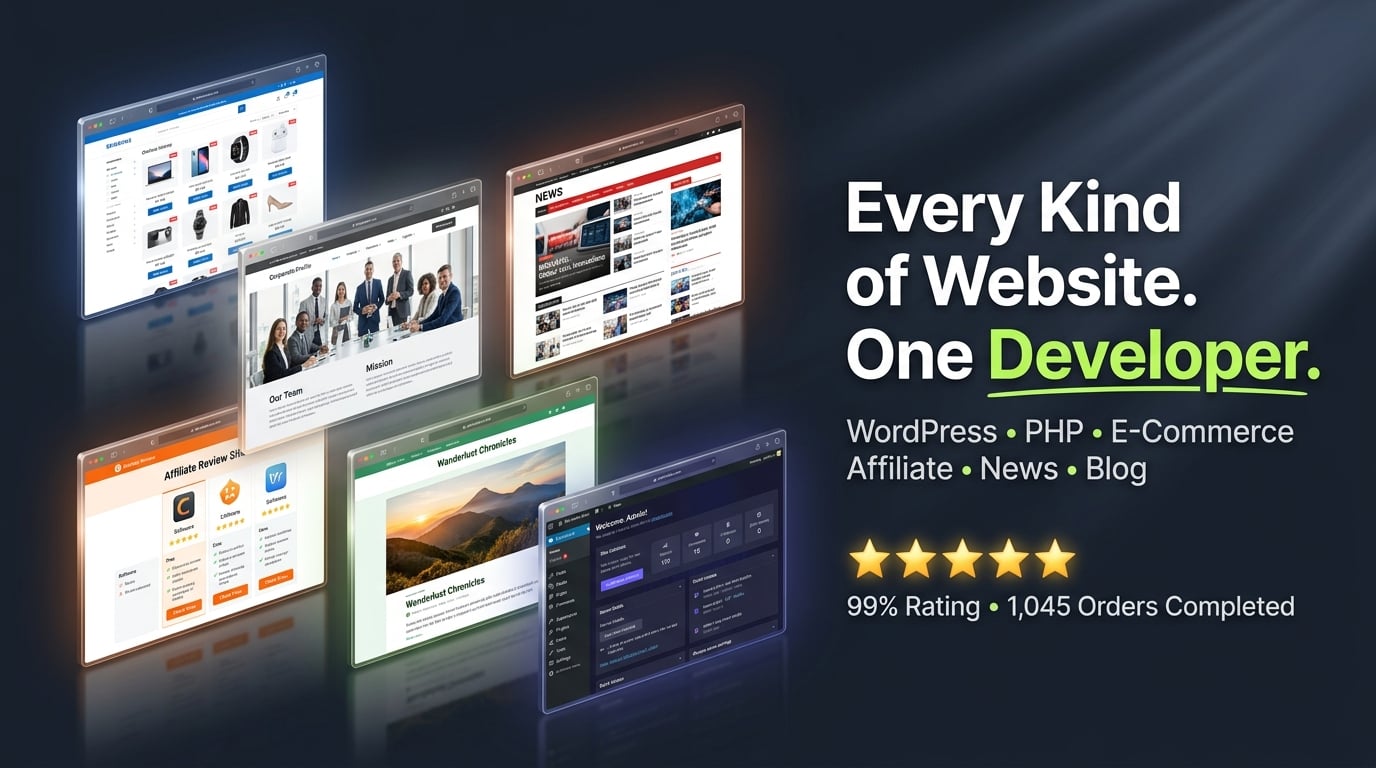 Build & Design Website Affiliate, WordPress Themes Custom, Online Store, Company Profile, News, Blog